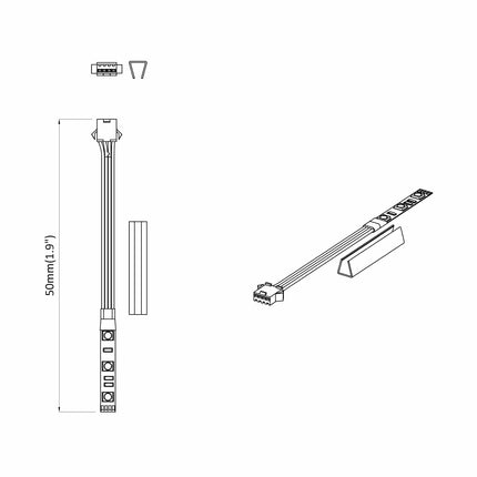 LED Band 12 pcs Svart och multicolor 1745 mm Koppar och plast