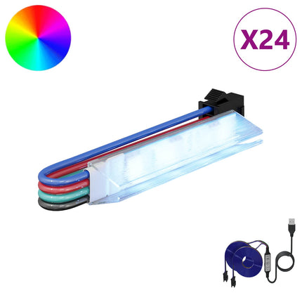 LED Band 12 pcs Svart och multicolor 1745 mm Koppar och plast