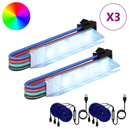 LED Band 2 pcs Svart och multicolor 1745 mm Koppar och plast