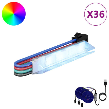 LED Band 12 pcs Svart och multicolor 1745 mm Koppar och plast