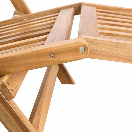 Fällstol med bord Naturlig Massivt teakträ