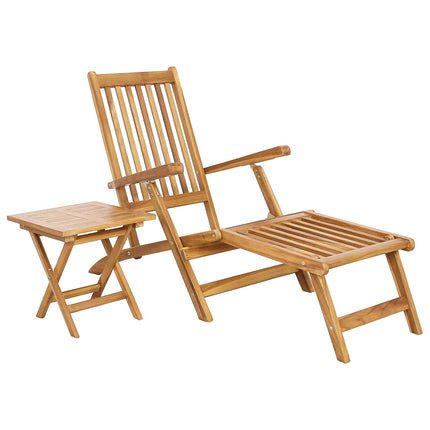 Fällstol med bord Naturlig Massivt teakträ