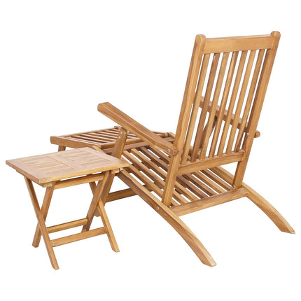 Fällstol med bord Naturlig Massivt teakträ