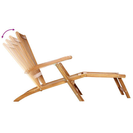 Fällstol med bord Naturlig Massivt teakträ