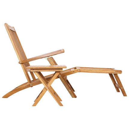 Fällstol med bord Naturlig Massivt teakträ