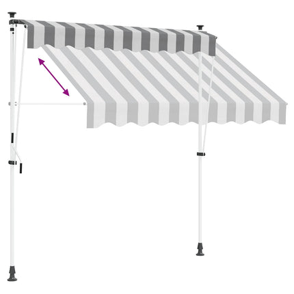 Manuell Utdragbar Markis Antracit och vitt 150 cm