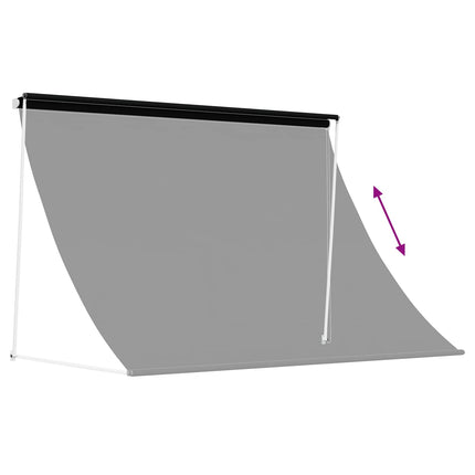 Markis Svart 400 x 150 cm 180 g / m² Polyester med PU-beläggning