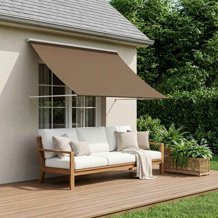 Markis Taupe 300 x 150 cm 180 g / m² Polyester med PU-beläggning