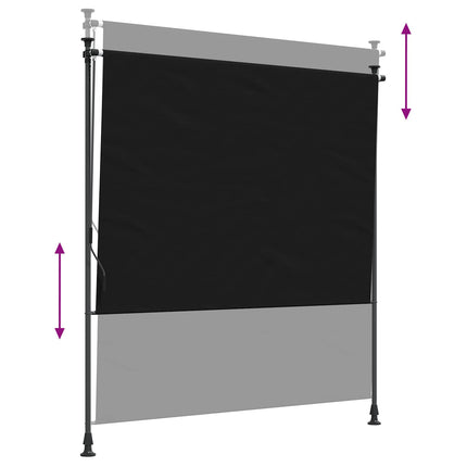 Utomhus rullgardin Svart 150 x 270 cm