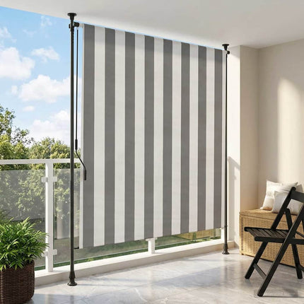 Utomhus rullgardin Antracit och vitt 200 x 270 cm