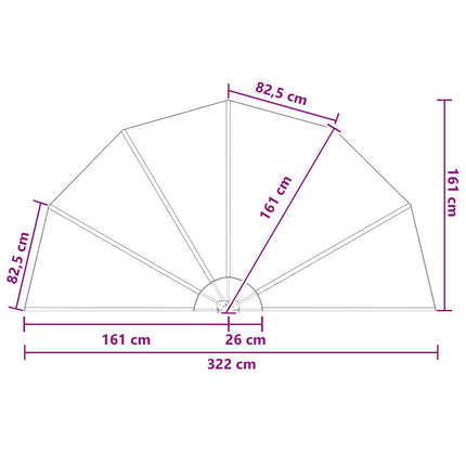 Balkongskärm Ø 320 cm Polyester Brun