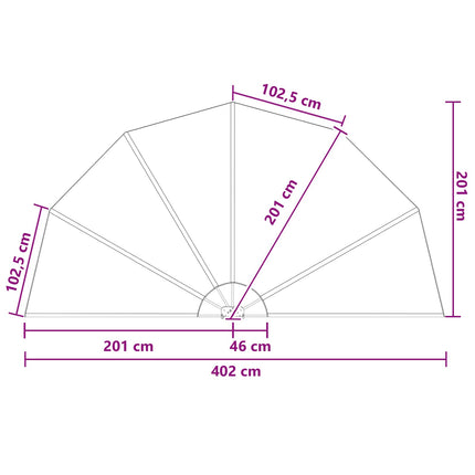 Balkongskärm Ø 400 cm Polyester Ljusgrå