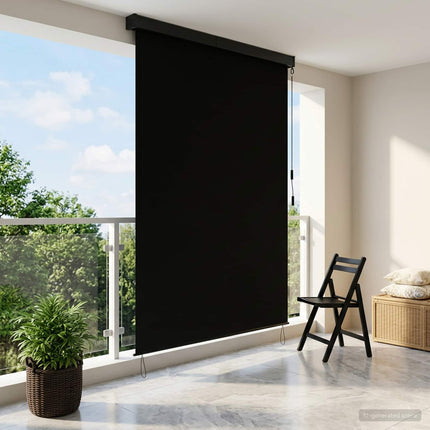 Rullgardin Svart 60 x 250 cm Tyg och Aluminium