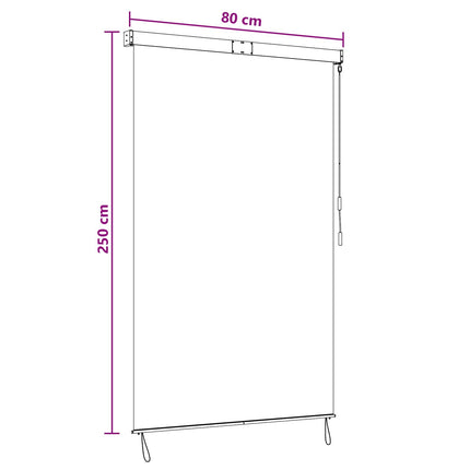 Rullgardin Brun 80 x 250 cm Tyg och Aluminium