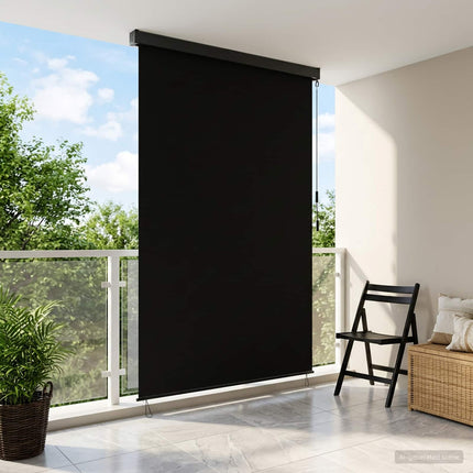 Rullgardin Svart 100 x 250 cm Tyg och Aluminium