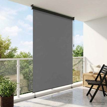 Rullgardin Ljusgrå 100 x 250 cm Tyg och Aluminium