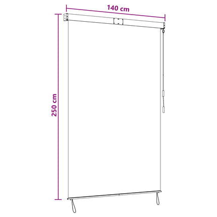 Rullgardin Svart 140 x 250 cm Tyg och Aluminium