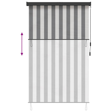 Rullgardin Antracit och vitt 140 x 250 cm Tyg och Aluminium