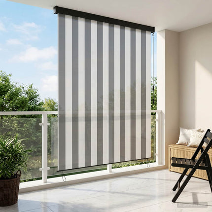 Rullgardin Antracit och vitt 180 x 250 cm Tyg och Aluminium