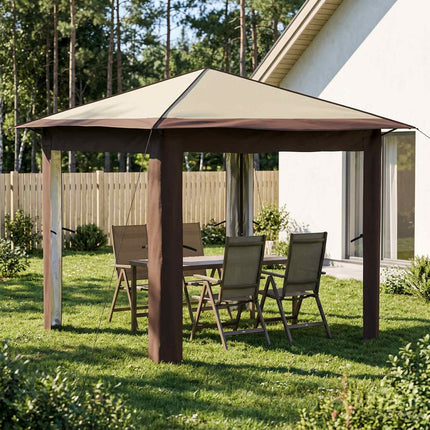 Paviljong utan sidovägg 2,6 x 2,6 m Kräm och brun