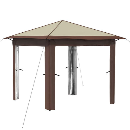 Paviljong utan sidovägg 2,6 x 2,6 m Kräm och brun