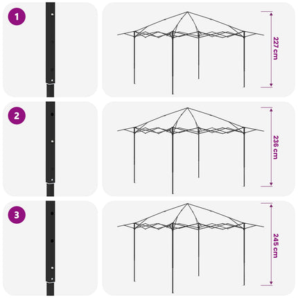 Paviljong utan sidovägg 2,6 x 2,6 m Kräm och brun