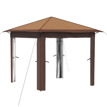 Paviljong utan sidovägg 2,6 x 2,6 m Beige och brun