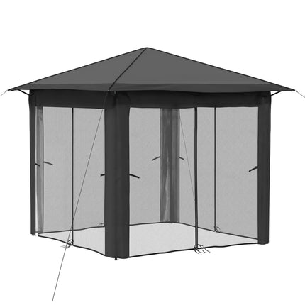 Paviljong med 4 sidoväggar 2,6 x 2,6 m Ljusgrå och antracit