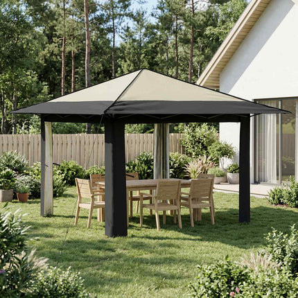 Paviljong utan sidovägg 3,3 x 3,3 m Kräm och antracit