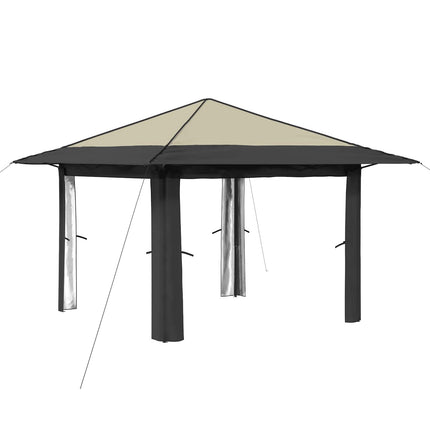 Paviljong utan sidovägg 3,3 x 3,3 m Kräm och antracit