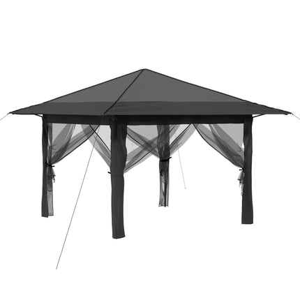 Paviljong med 4 sidoväggar 3,3 x 3,3 m Ljusgrå och antracit