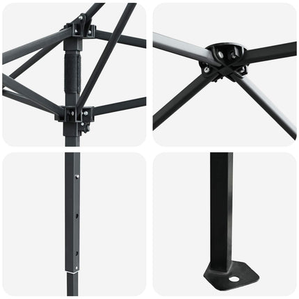 Gazebo utan vägg 4 x 4 m Kräm och brun