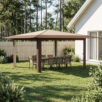Gazebo utan vägg 4 x 4 m Kräm och brun