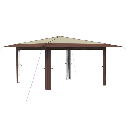 Gazebo utan vägg 4 x 4 m Kräm och brun