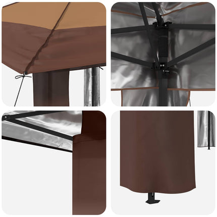 Gazebo utan vägg 4 x 4 m Beige och brun