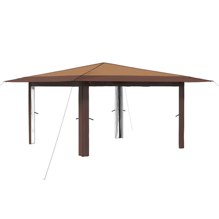 Gazebo utan vägg 4 x 4 m Beige och brun