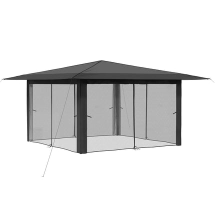 Gazebo med 4 väggar 4 x 4 m Ljusgrå och antracit