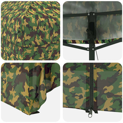 Tält med 4 sidoväggar 2,9 x 4,3 m Armémönster