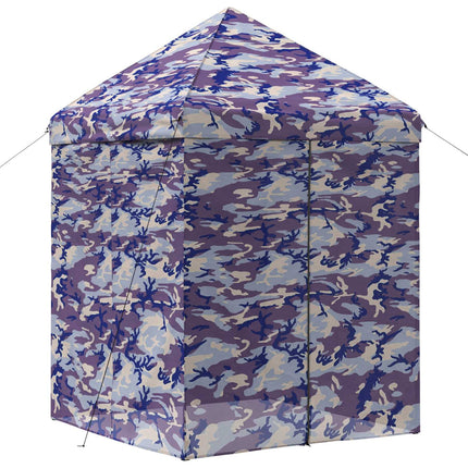 Pop-up Gazebo med 4 Sidoväggar 2 x 2 m Blå Kamouflage