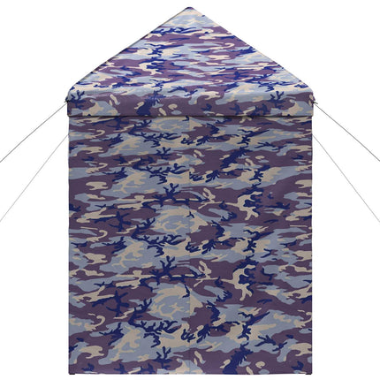 Pop-up Gazebo med 4 Sidoväggar 2 x 2 m Blå Kamouflage