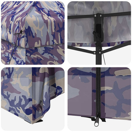 Pop-up Gazebo med 4 Sidoväggar 2,95 x 4,1 m Blå Kamouflage