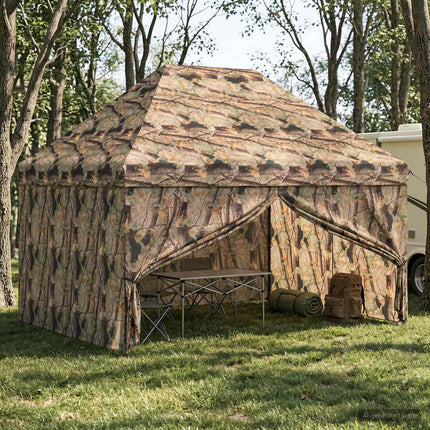 Pop-up Gazebo med 4 Sidoväggar 3 x 4 m Skogs camo