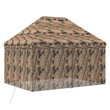 Pop-up Gazebo med 4 Sidoväggar 3 x 4,5 m Skogs camo