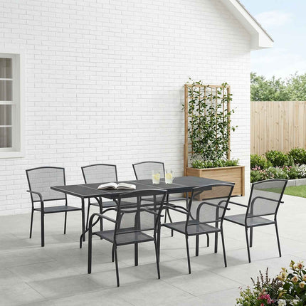 Trädgårdsmöbelset 7 pcs Antracit 212 x 90 x 76 cm Nät och Stål