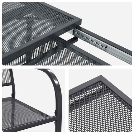 Trädgårdsmöbelset 9 pcs Antracit 212 x 90 x 76 cm Nät och Stål