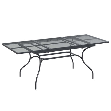 Trädgårdsmöbelset 9 pcs Antracit 212 x 90 x 76 cm Nät och Stål