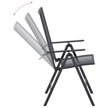 Trädgårdsmöbelset 9 st Antracit 212 x 90 x 76 cm Nät och Stål