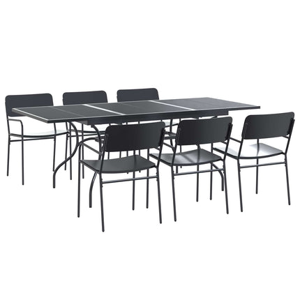 Trädgårdsmöbelset 7 pcs Antracit Stål