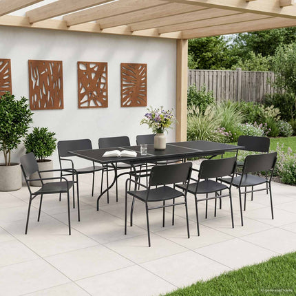 Trädgårdsmöbelset 9 pcs Antracit Stål