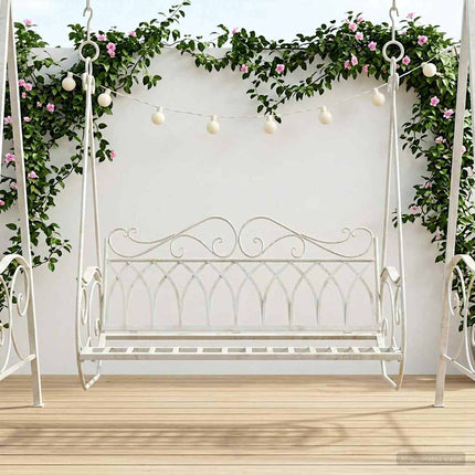 Gungbänk Stål 112 x 60 x 126,5 cm Antik vit